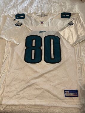 Eagles #80 Thrash White Teal Football Jersey